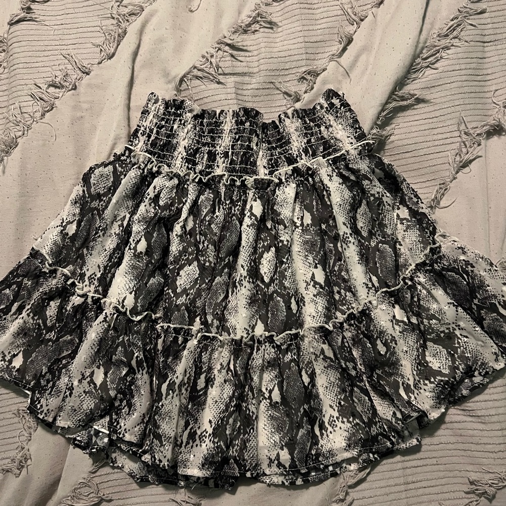Snakeskin Flowy Skirt
